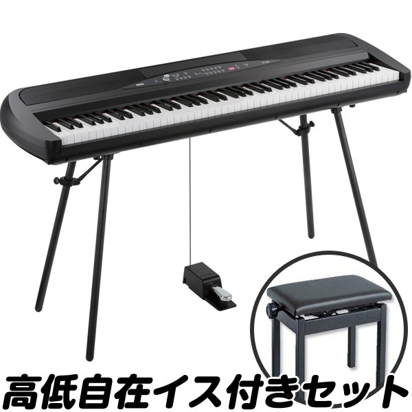 KORG 電子ピアノ SP-280+高低自在イス PC-300BK / BK ブラック