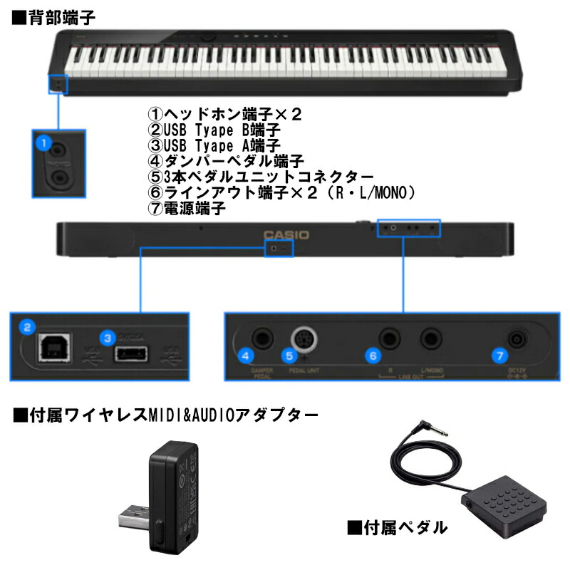 CASIO 電子ピアノ PX-S1100RD / レッド